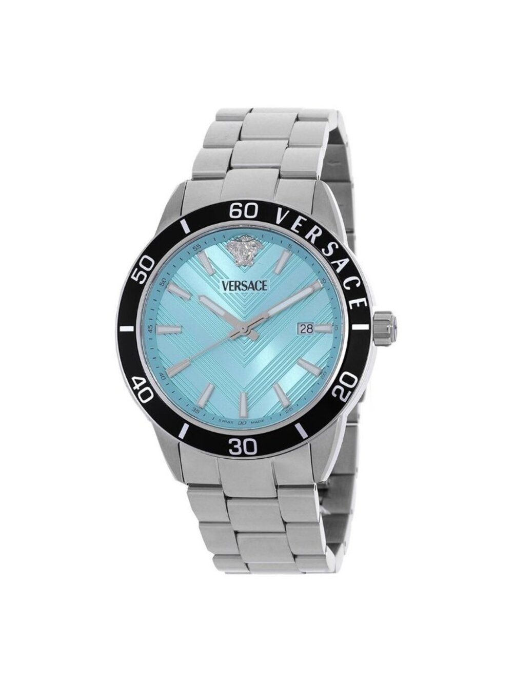 NWT Versace Greca Urban Quartz Turquoise Dial Men's Watch